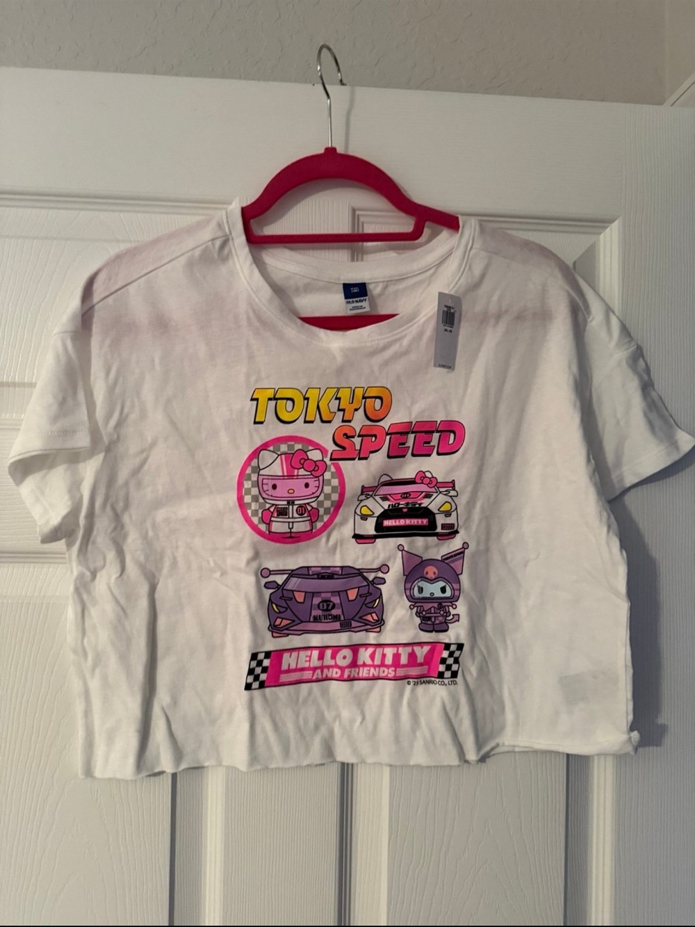 Old Navy White Hello Kitty Tokyo Speed Graphic Tee